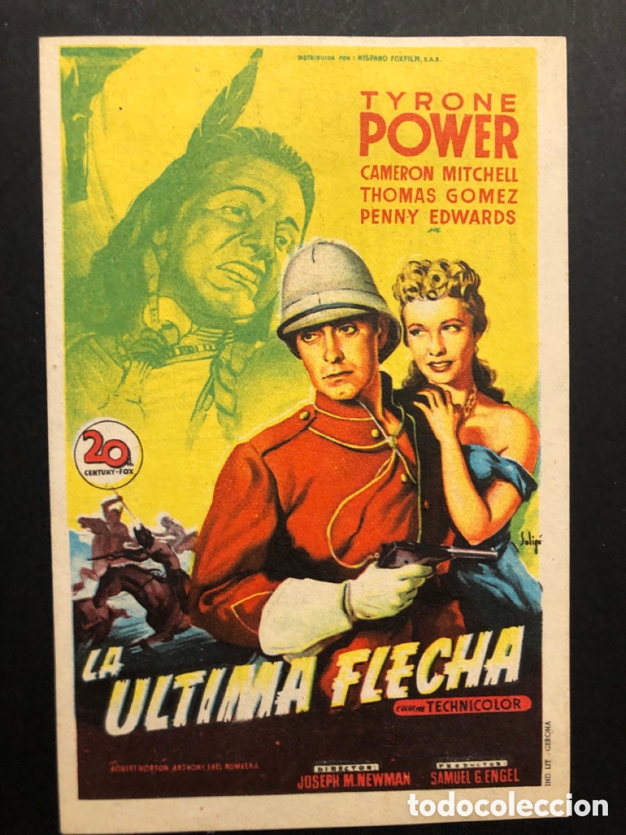 Cine: Programa soligo tyrone power la &uacute;ltima flecha con publicidad cine alc&aacute;zar baeza