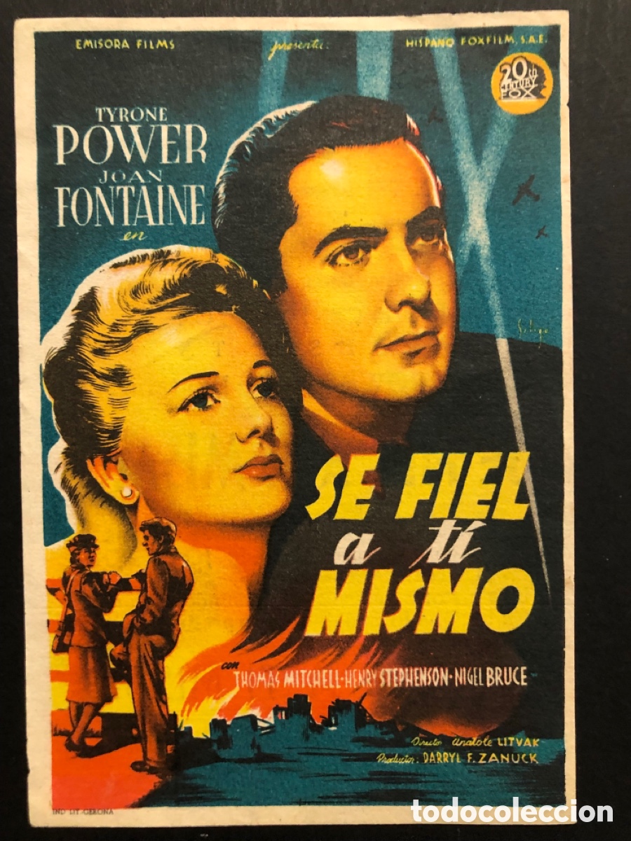 Cine: Programa soligo tyrone power se fiel a ti mismo con publicidad cine cervantes
