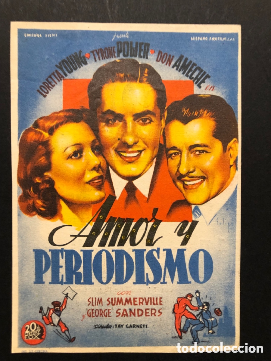 Cine: Programa soligo amor y periodismo tyrone power con publicidad cine San Fernando