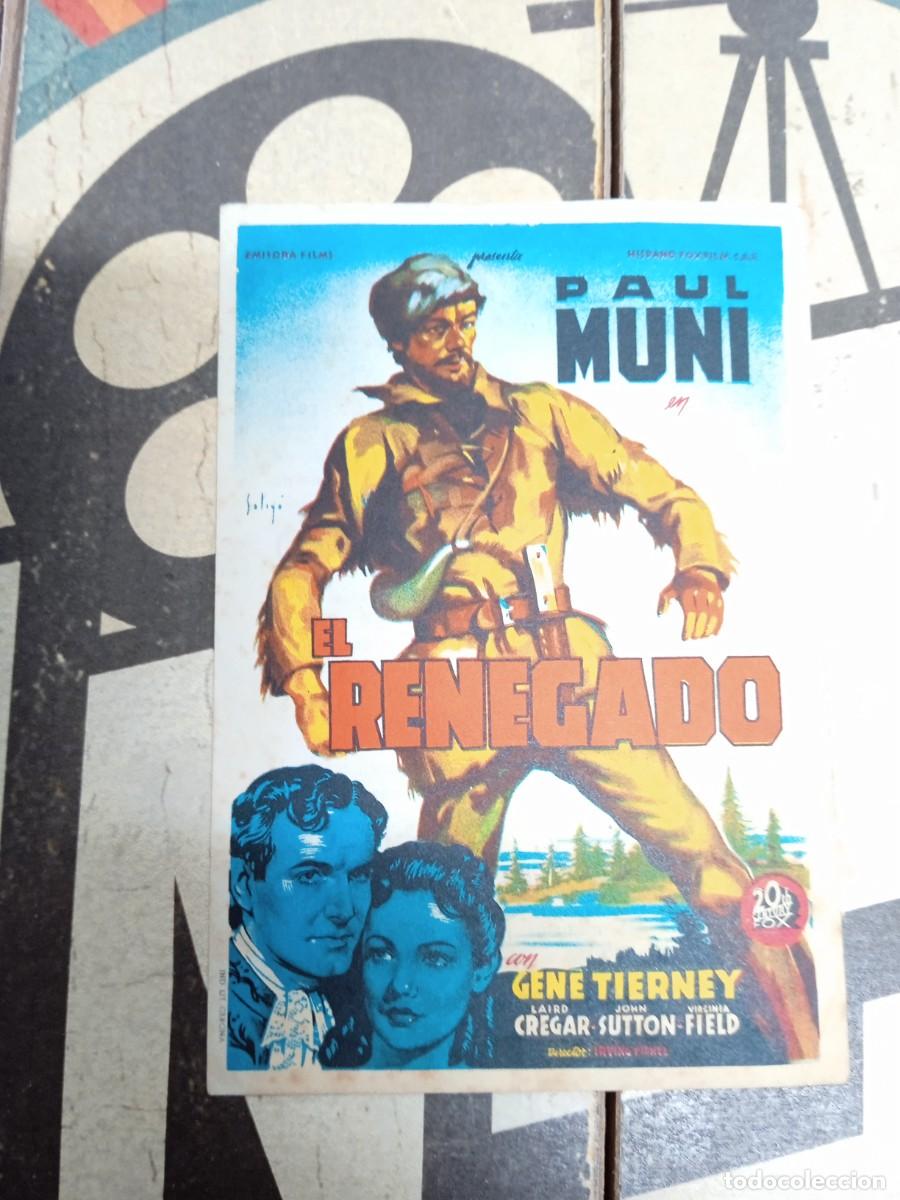  Flyers Publicitaires de films Anciens: El renegado con publicidad Teatro Principal y Cinema La Rambla Tarrasa