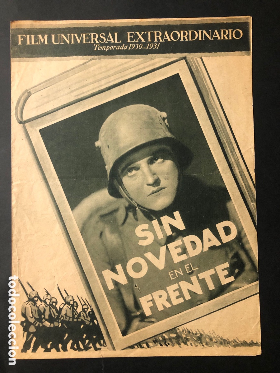 Cine: Programa sin novedad en el frente Erich mar&iacute;a remarque con publicidad teatro c&iacute;rculo de las artes A1