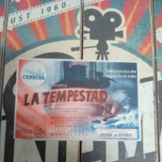  Foglietti di film di film antichi di cinema: TEMPESTAD CON PUBLICIDAD CINE DE VERANO MOTRIL