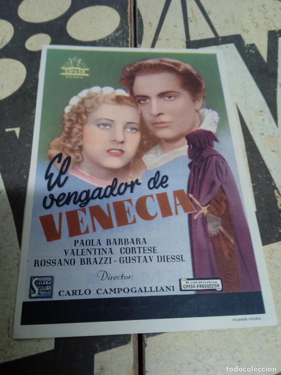  Flyers Publicitaires de films Anciens: El vengador de Venecia con publicidad Cinema Goya Alcoy