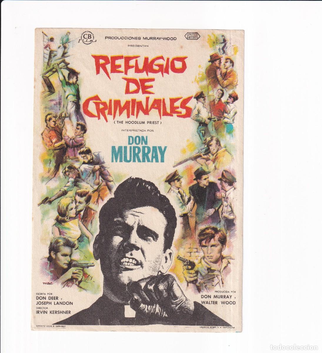 Cine: REFUGIO DE CRIMINALES .- DON MURRAY - Foto 1