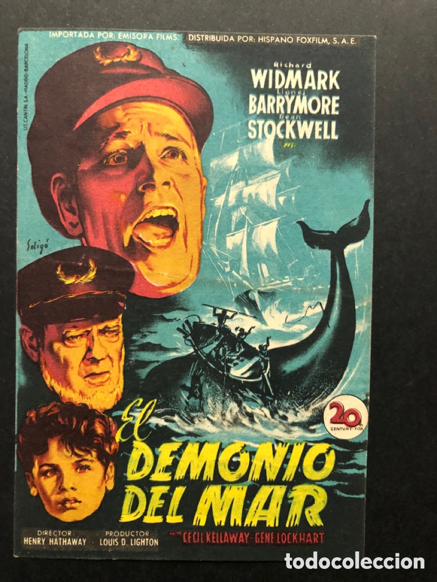 Cine: Programa soligo richard widmark el demonio del mar con publicidad cine sur Mislata