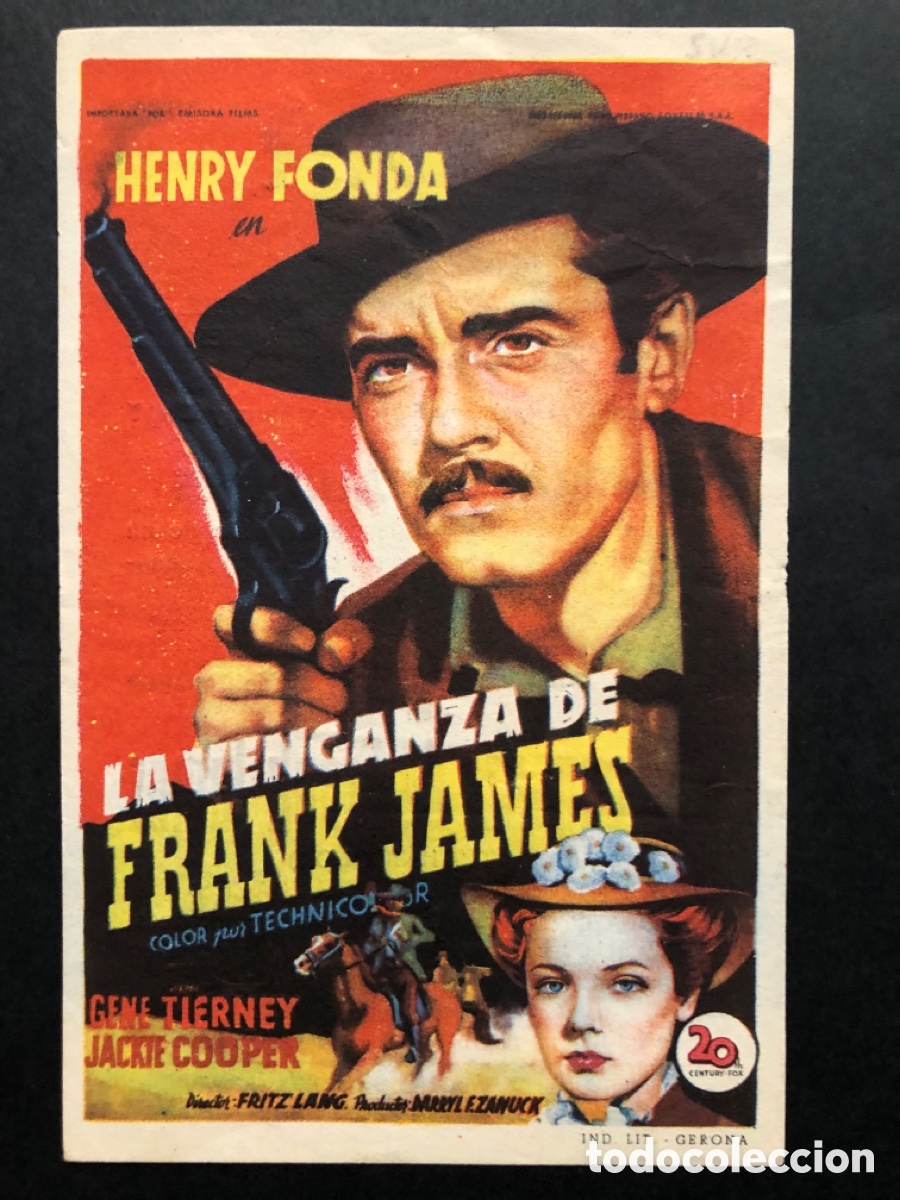 Cine: Programa soligo henry fonda la venganza de frank james con publicidad cine sur Mislata