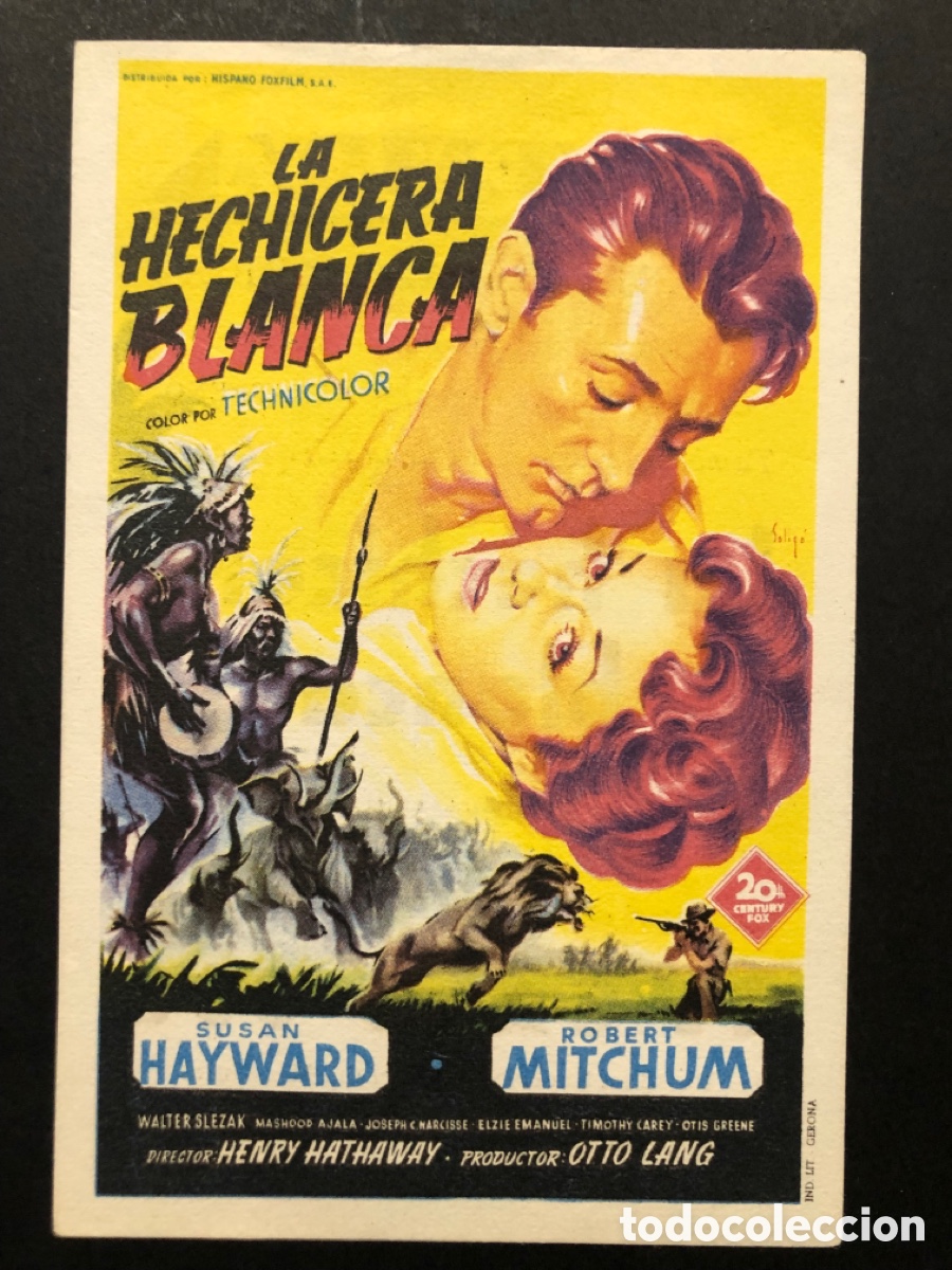 Cine: Programa soligo la hechicera blanca susan hayward con publicidad cine avenida valencia