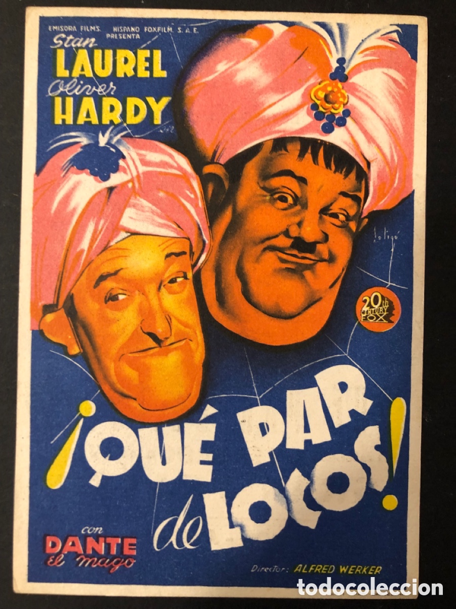 Cine: Programa soligo stan laurel y Oliver hardy que par de locos con publicidad gran teatro Puertollano
