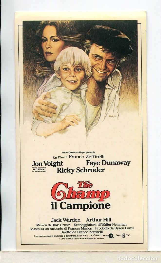  Flyers Publicitaires de films Anciens: IL CAMPIONE, (CAMPEON) con Faye Dunaway. Programa italiano adesivo. 1979.