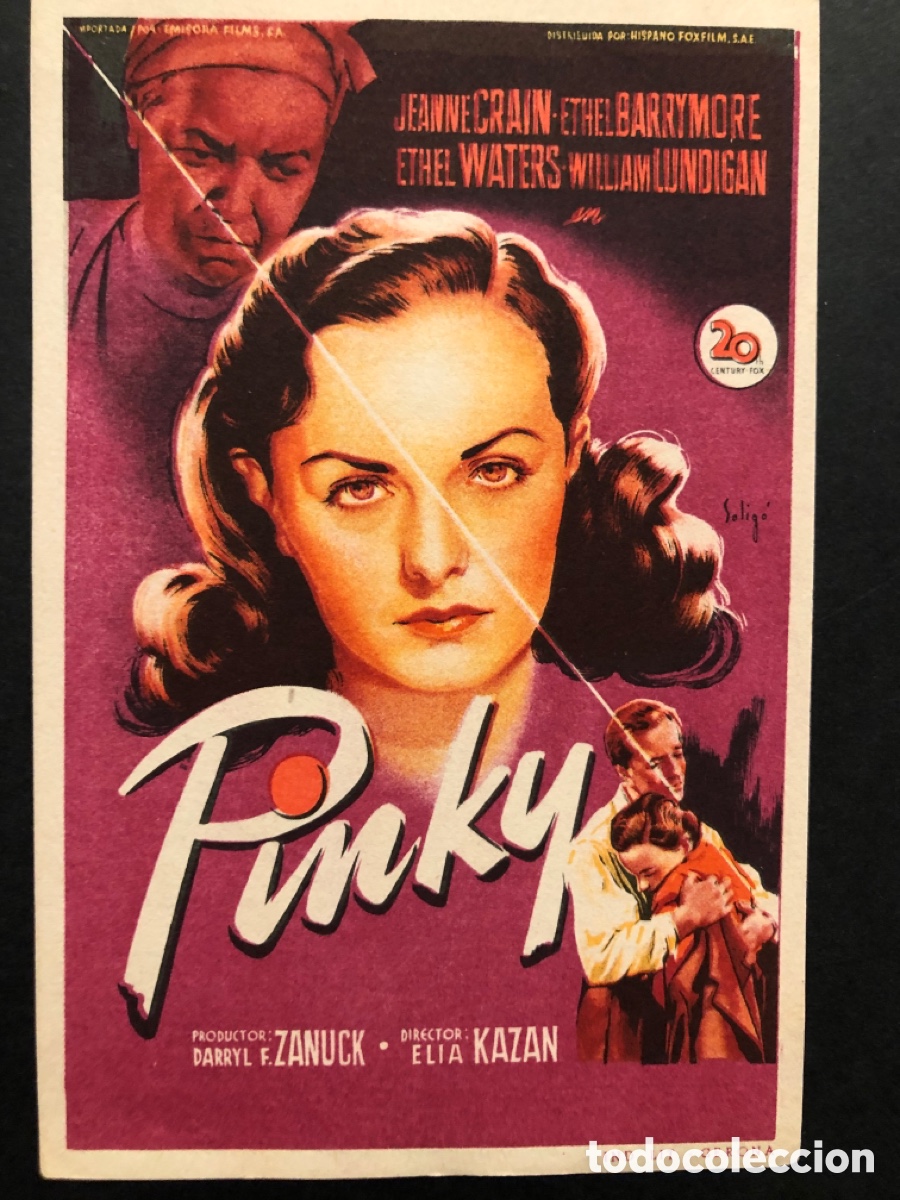 Cine: Programa soligo pinky jeanne crain Ethel barrymore con publicidad cine banda primitiva liria
