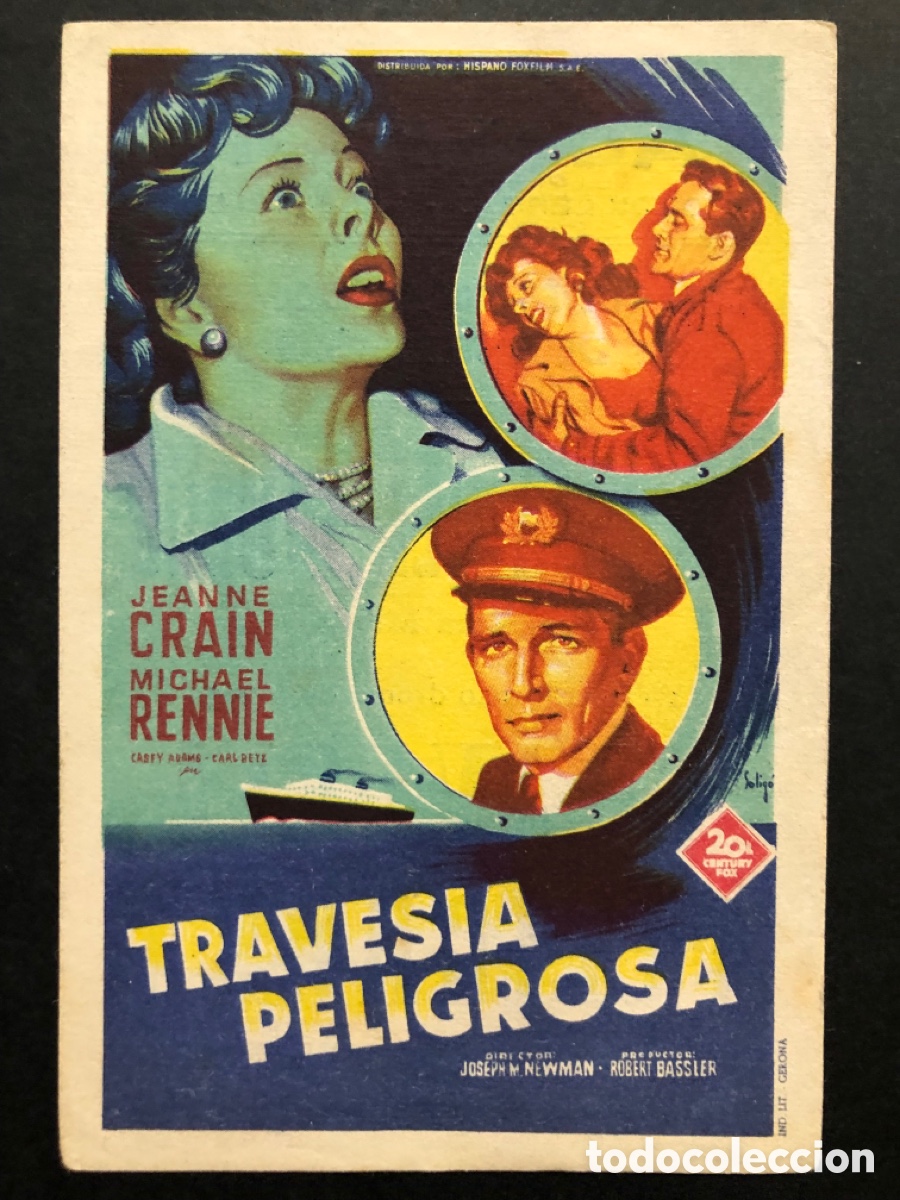 Cine: Programa soligo traves&iacute;a peligrosa jeanne crain michael rennie con publicidad cine Alarc&oacute;n