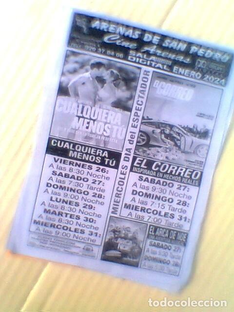 Kino: Cualquiera Menos T&uacute; + El Correo...- folleto de Mano Enero 2024 - Cine Arenas De San Pedro - Avila