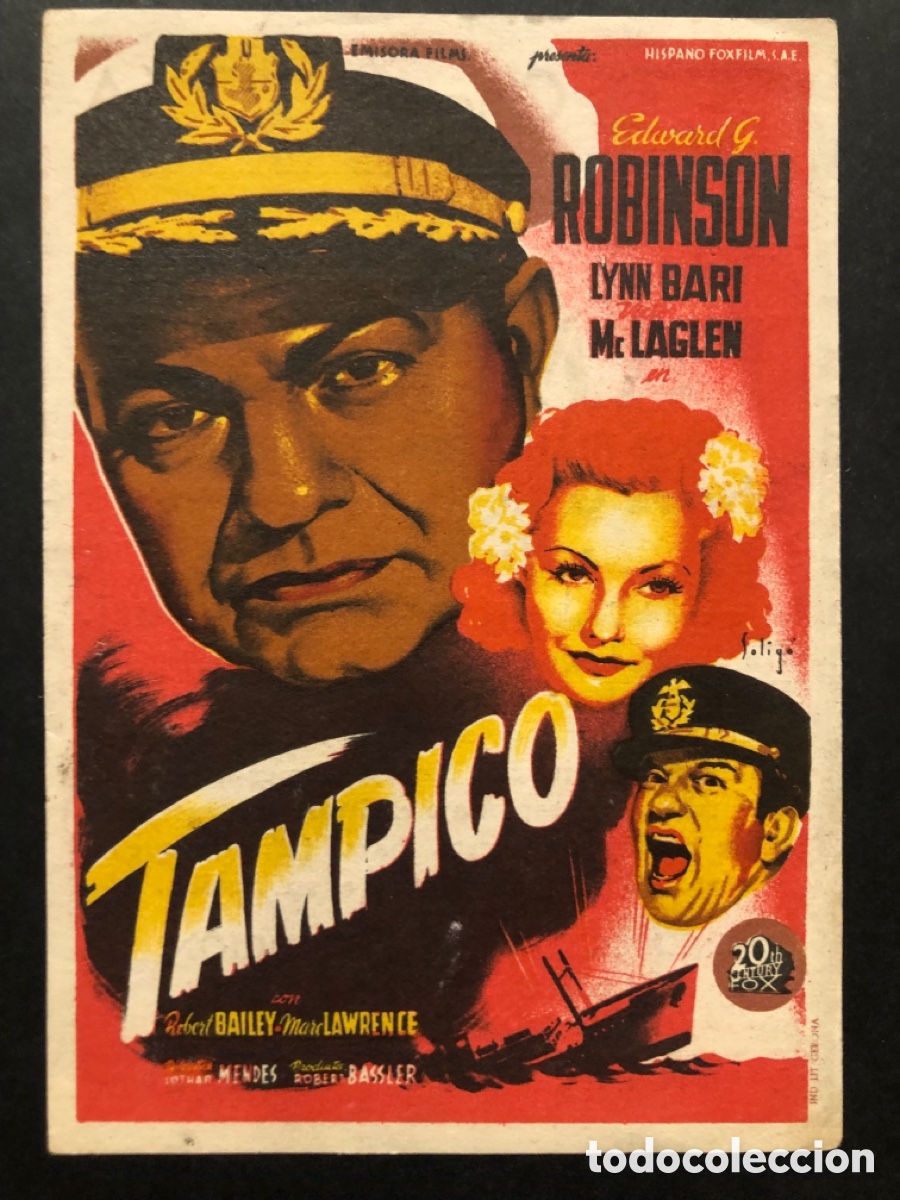 Cine: Programa soligo Tampico Edward G robinson con publicidad cinema goya zaragoza