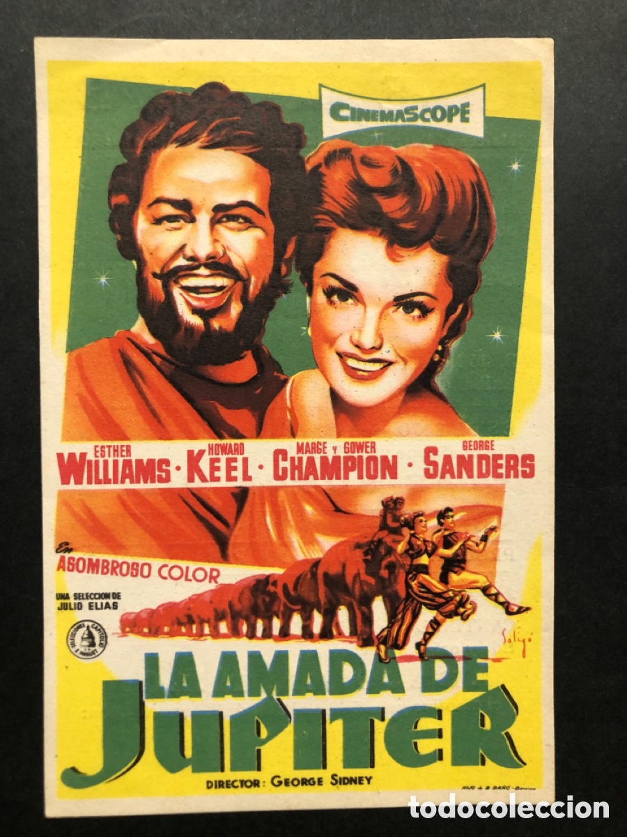 Cine: Programa soligo la amada de J&uacute;piter Esther williams con publicidad cine euterpe