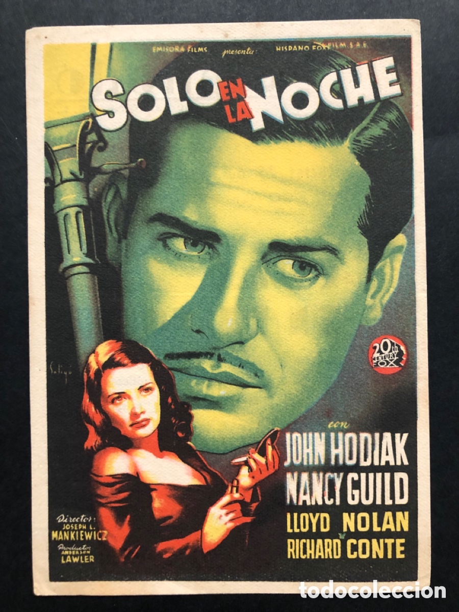 Cine: Programa soligo solo en la noche john hodiak con publicidad cine Capitolio castellon