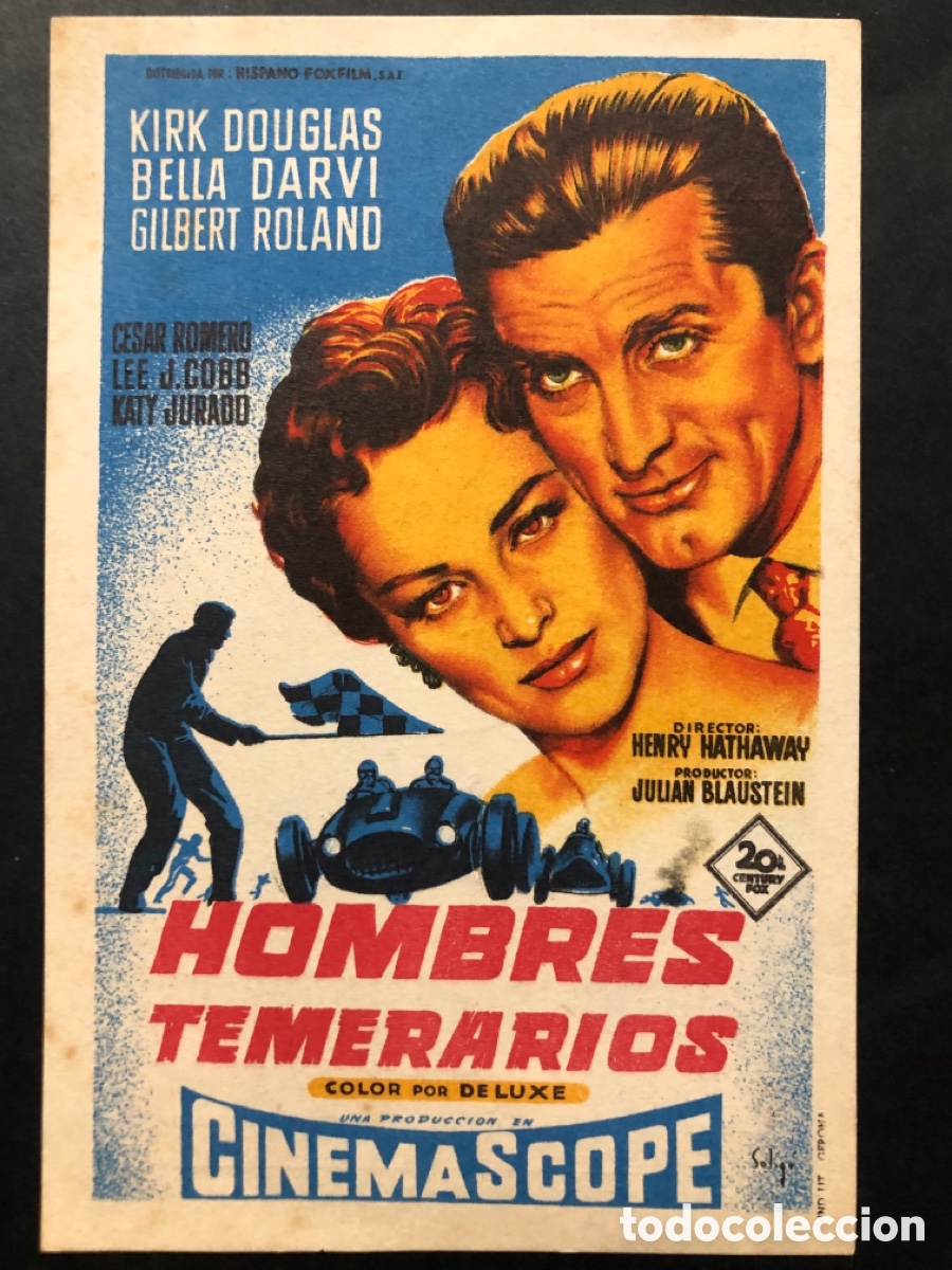 Cine: Programa soligo hombres temerarios kirk douglas con publicidad cine tarragona