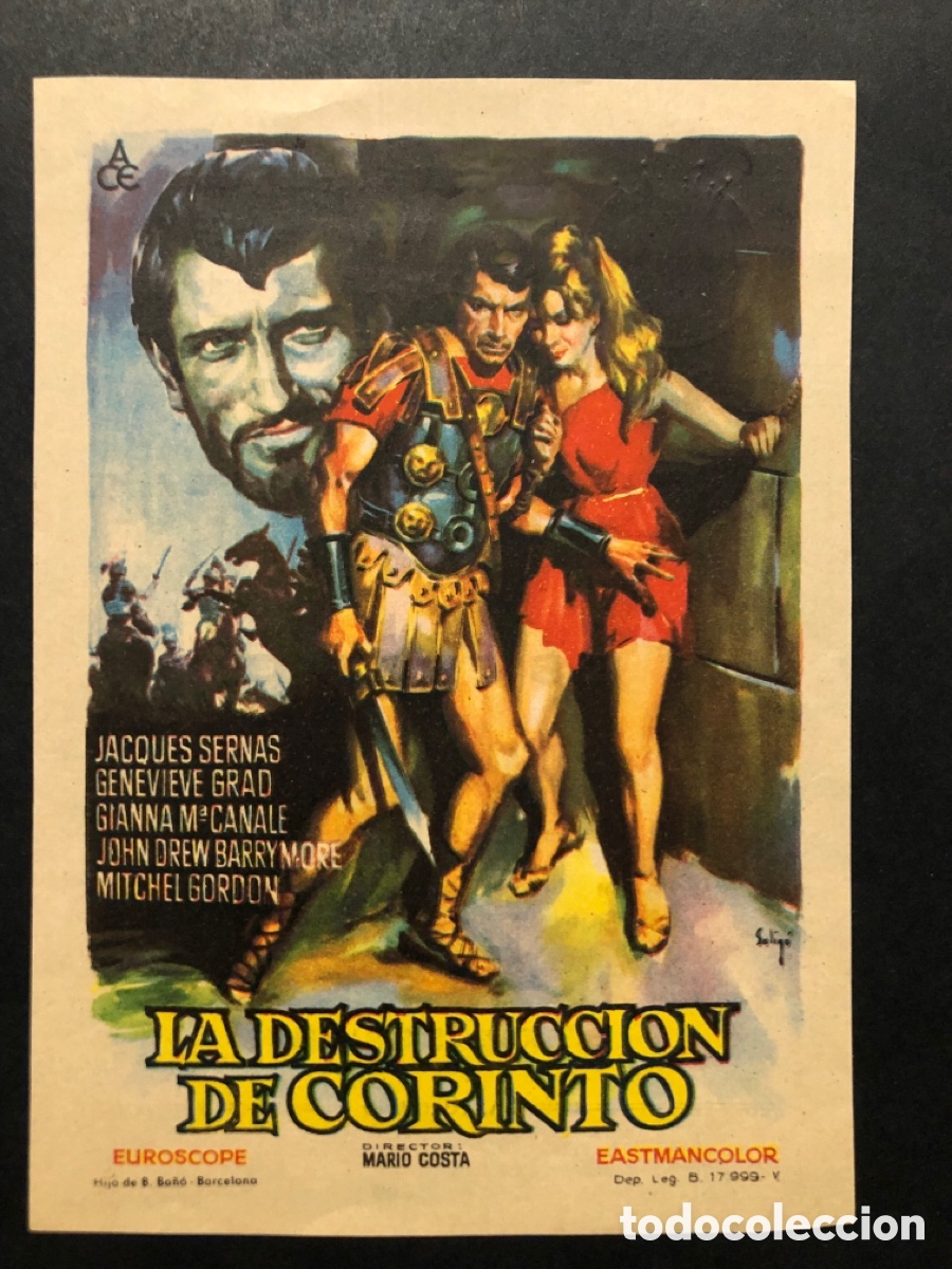 Cine: Programa soligo la destrucci&oacute;n de corinto jacques sernas con publicidad cine avenida