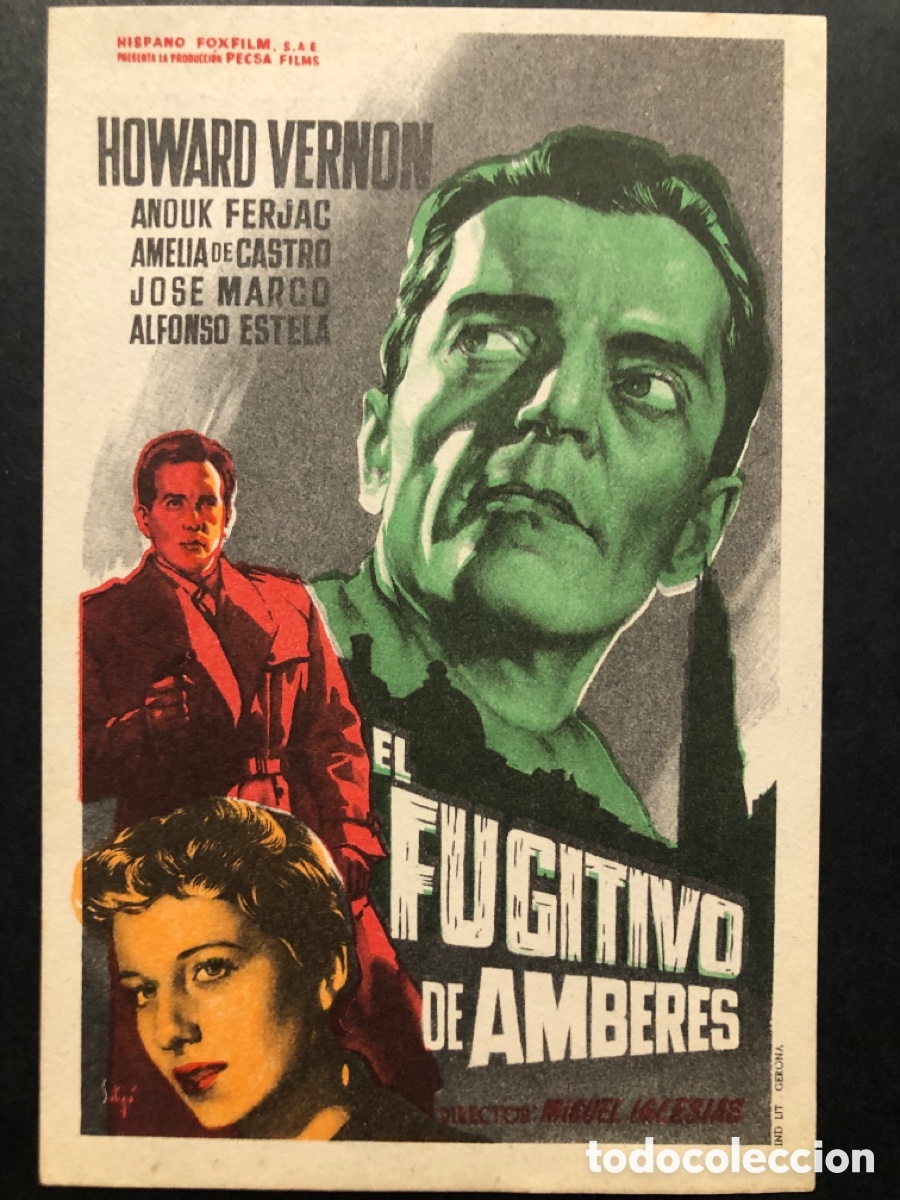 Cine: Programa soligo el fugitivo de Amberes howard vernon con publicidad cine cervantes