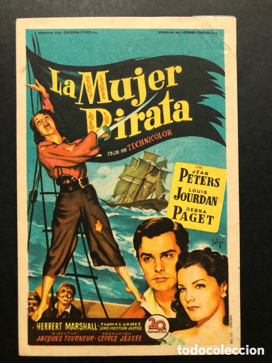 Cine: Programa soligo la mujer pirata jean peters con publicidad gran teatro jativa