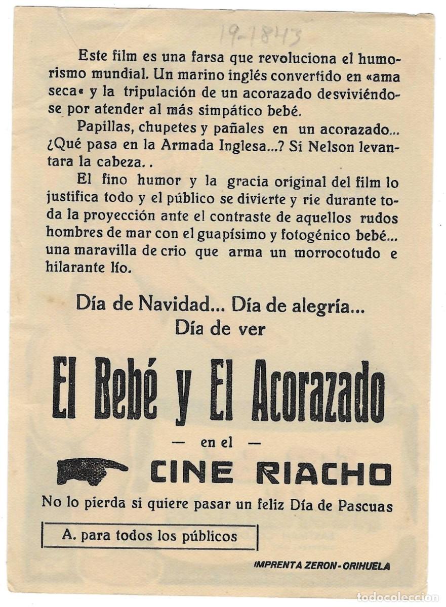Cine: Programa Cine. El Bebe y el Acorazado. John Mills. 19-1843 - Foto 2