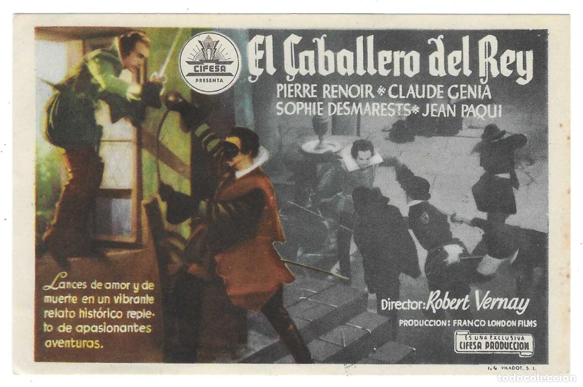  Flyers Publicitaires de films Anciens: Programa Cine. El Caballero del Rey. Pierre Renoir. 19-1846