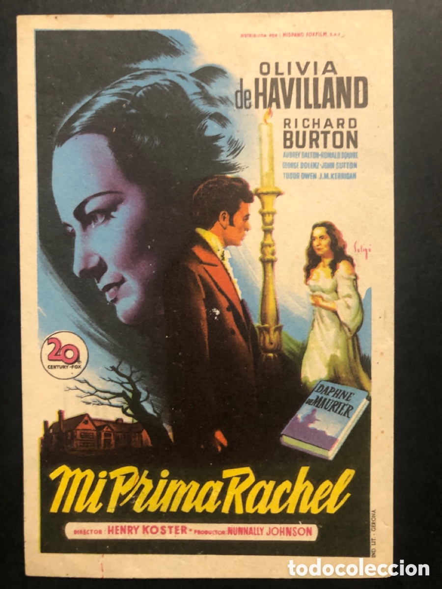 Cine: Programa soligo mi prima rachel olivia de havilland con publicidad cine colon valencia