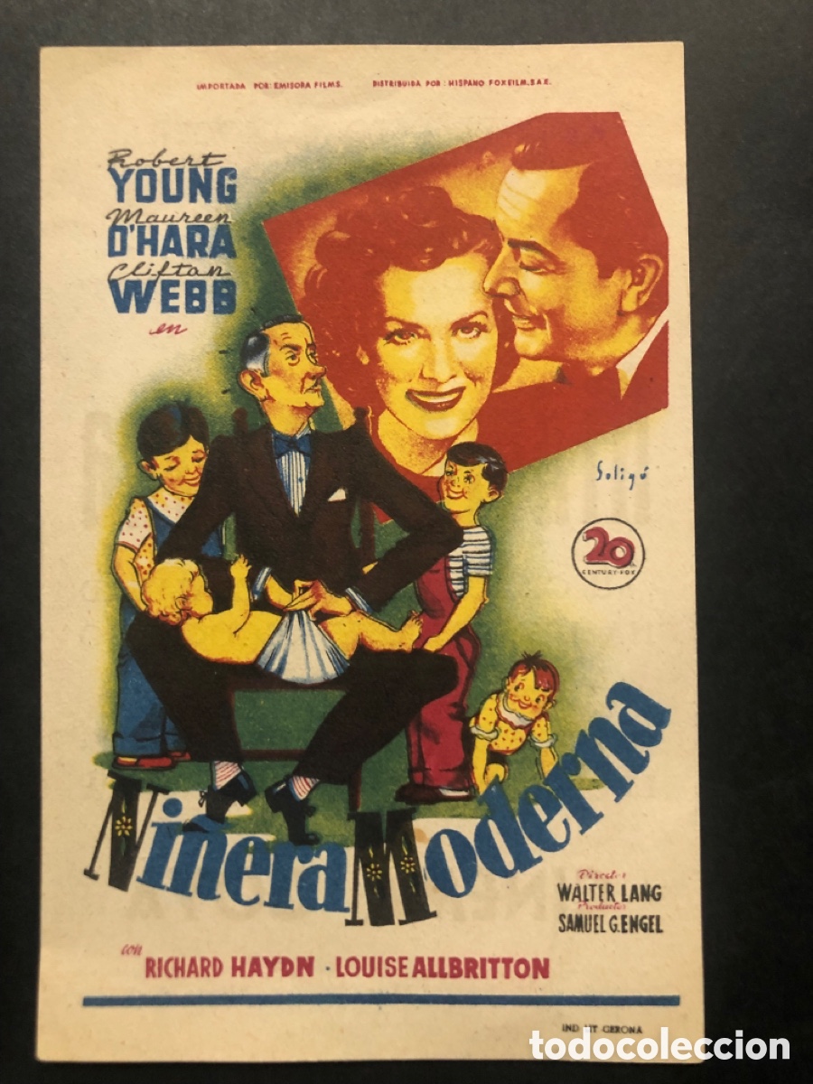 Cine: Programa soligo ni&ntilde;era moderna clifton webb con publicidad cinema goya zaragoza