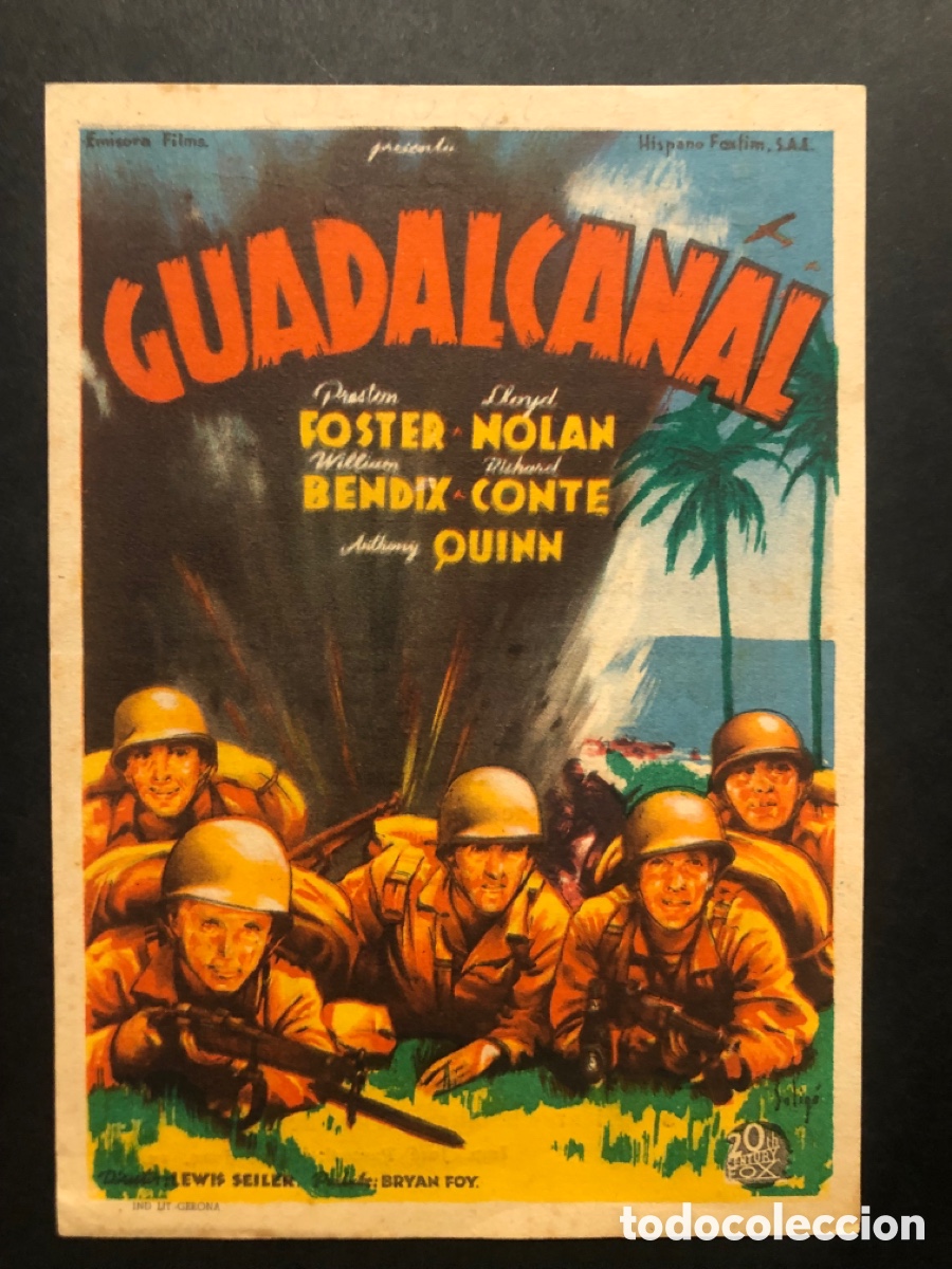 Cine: Programa soligo guadalcanal preston foster con publicidad cine espa&ntilde;ol Mislata