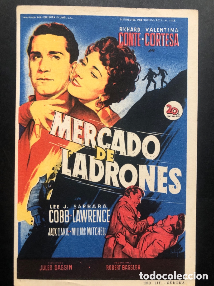 Cine: Programa soligo mercado de ladrones richard conte con publicidad gran cinema coca valladolid