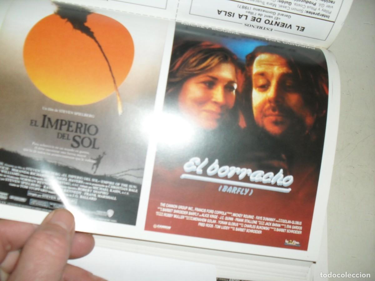 Cine: PROGRAMA DOBLE(EN PAPEL COUCHE):EL IMPERIO DEL SOL/EL BORRACHO,CON MICKEY ROURKE.EDICIONES JC,1989 - Foto 1