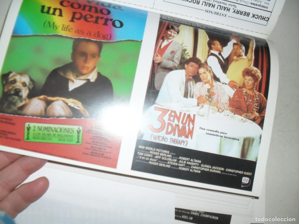 Cine: PROGRAMA DOBLE(EN PAPEL COUCHE):MI VIDA COMO UN PERRO/3 EN UN DIVAN.EDICIONES JC,1989 - Foto 1