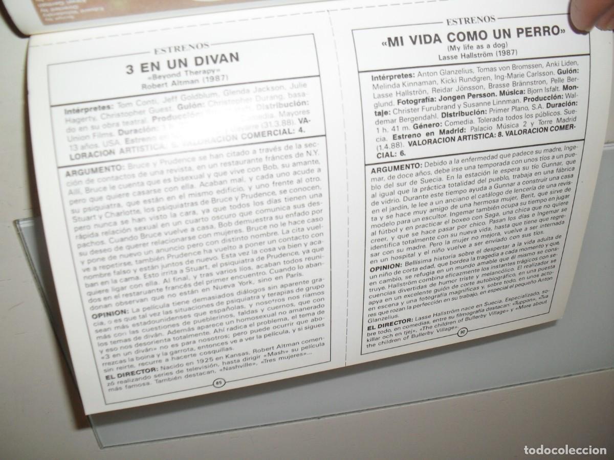 Cine: PROGRAMA DOBLE(EN PAPEL COUCHE):MI VIDA COMO UN PERRO/3 EN UN DIVAN.EDICIONES JC,1989 - Foto 2