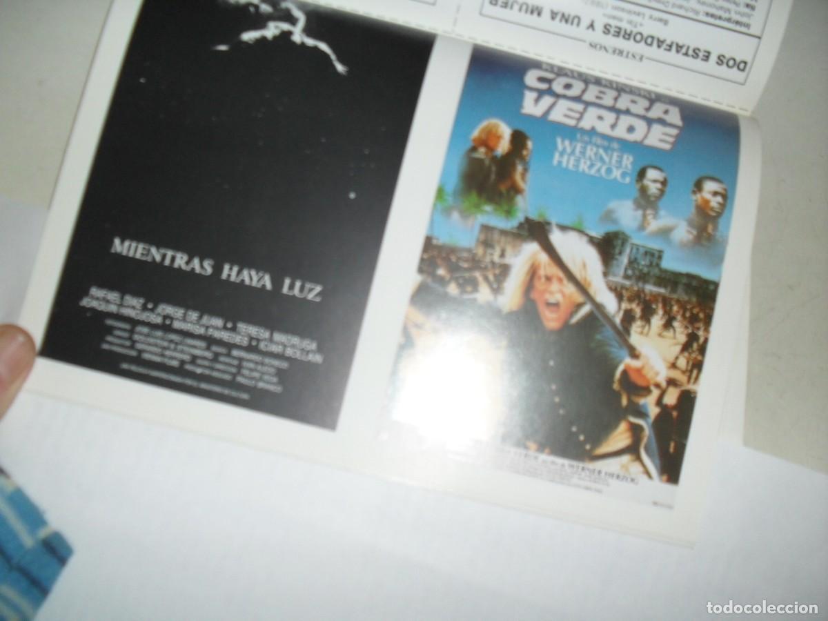 Kino: PROGRAMA DOBLE(EN PAPEL COUCHE):MIENTRAS HAYA LUZ/COBRA VERDE,CON KLAUS KINSKY.EDICIONES JC,1989