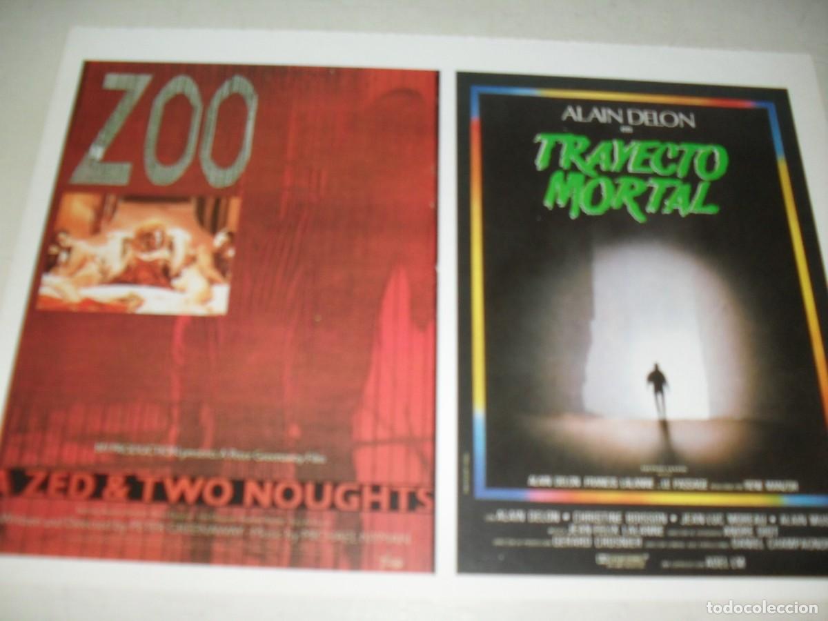 Kino: PROGRAMA DOBLE(EN PAPEL COUCHE):ZOO/TRAYECTO MORTAL,CON ALAIN DELON.EDICIONES JC,1989