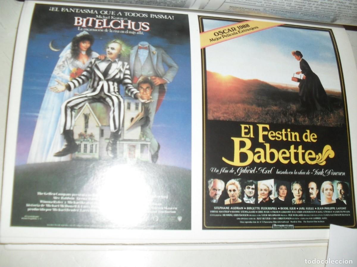 Kino: PROGRAMA DOBLE(EN PAPEL COUCHE):BITELCHUS,CON MICHAEL KEATON/EL FESTIN DE BABETTE.EDICIONES JC,1989