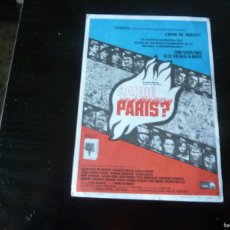 Cine: FOLLETO DE CINE ¿ARDE PARIS? CON PUBLICIDAD