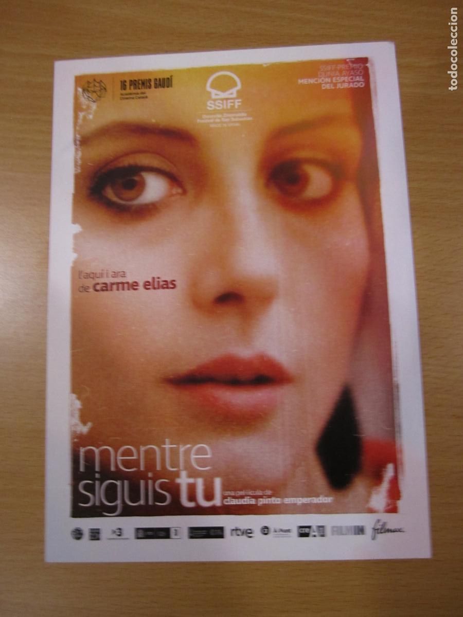 Folhetos de m&atilde;o de filmes antigos de cinema: mentre siguis tu - folleto original cine invitacion - documental - carme elias - en catal&aacute;n