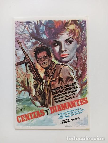  Foglietti di film di film antichi di cinema: PTCC 186 CENIZAS Y DIAMANTES PROGRAMA SENCILLO MUNDIAL FILMS ANDRZEJ WAJDA CINE POLACO