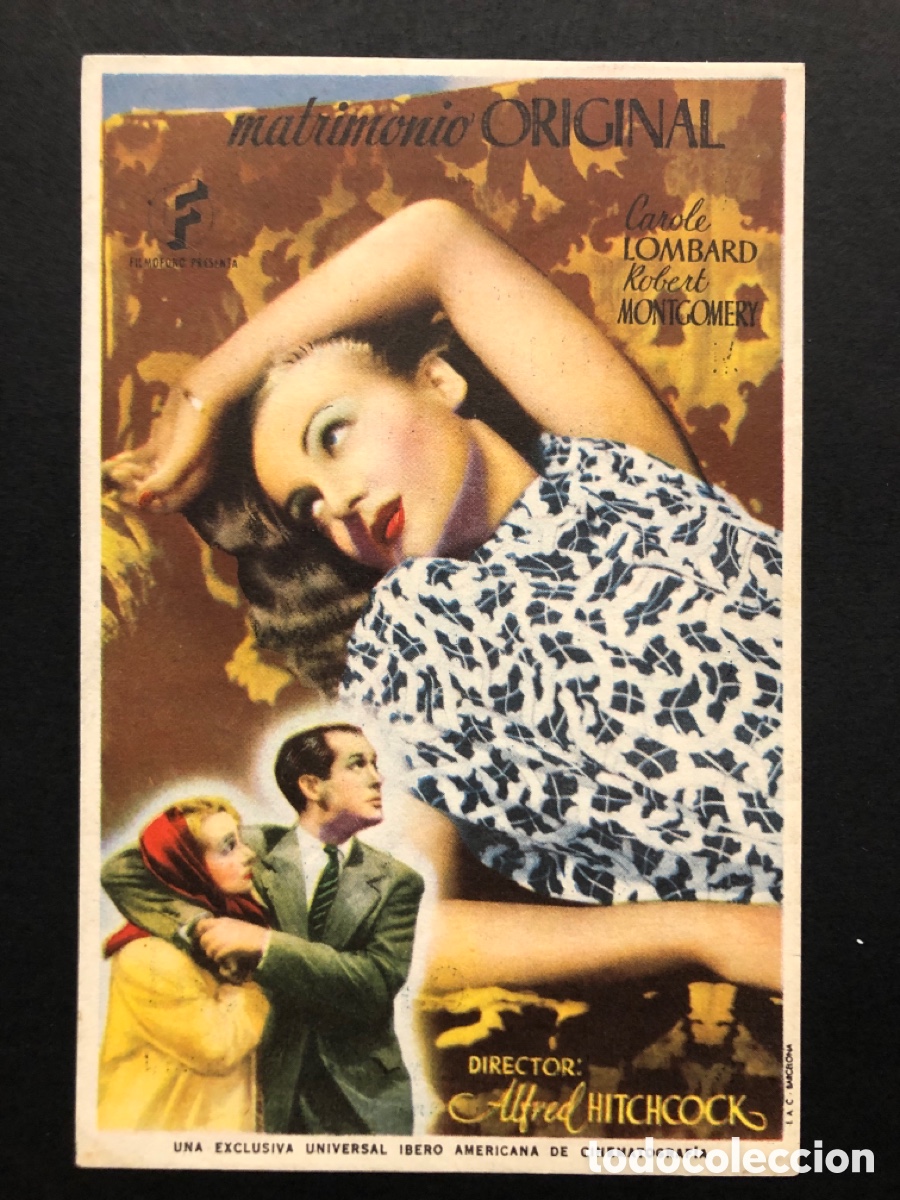 Cine: Programa matrimonio original alfred hitchcock carole lombard con publicidad cine espa&ntilde;ol valencia A2