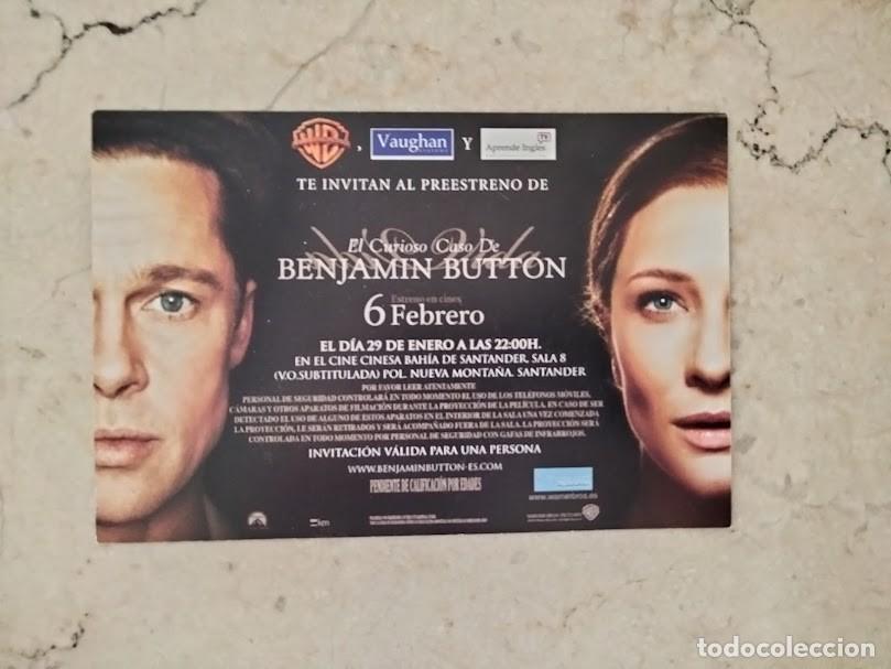 Cine: PTCC 188 EL CURIOSO CASO DE BENJAMIN BUTTON PROGRAMA INVITACION WARNER BRAD PITT CATE BLANCHETT - Foto 1