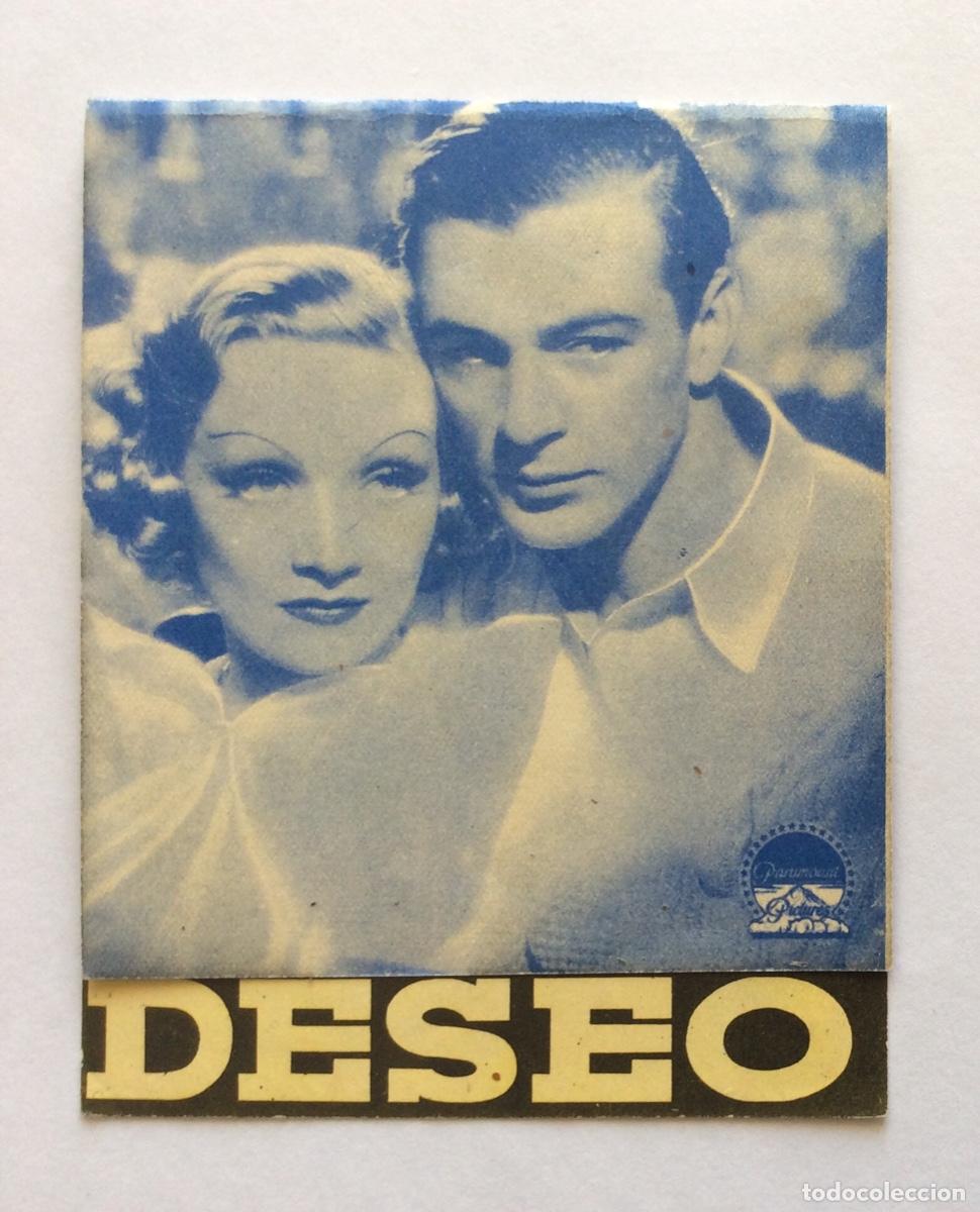 Cine: PROGRAMA DOBLE CON CINE IMPRESO PARAMOUNT DESEO MARLENE DIETRICH GARY COOPER - Foto 3