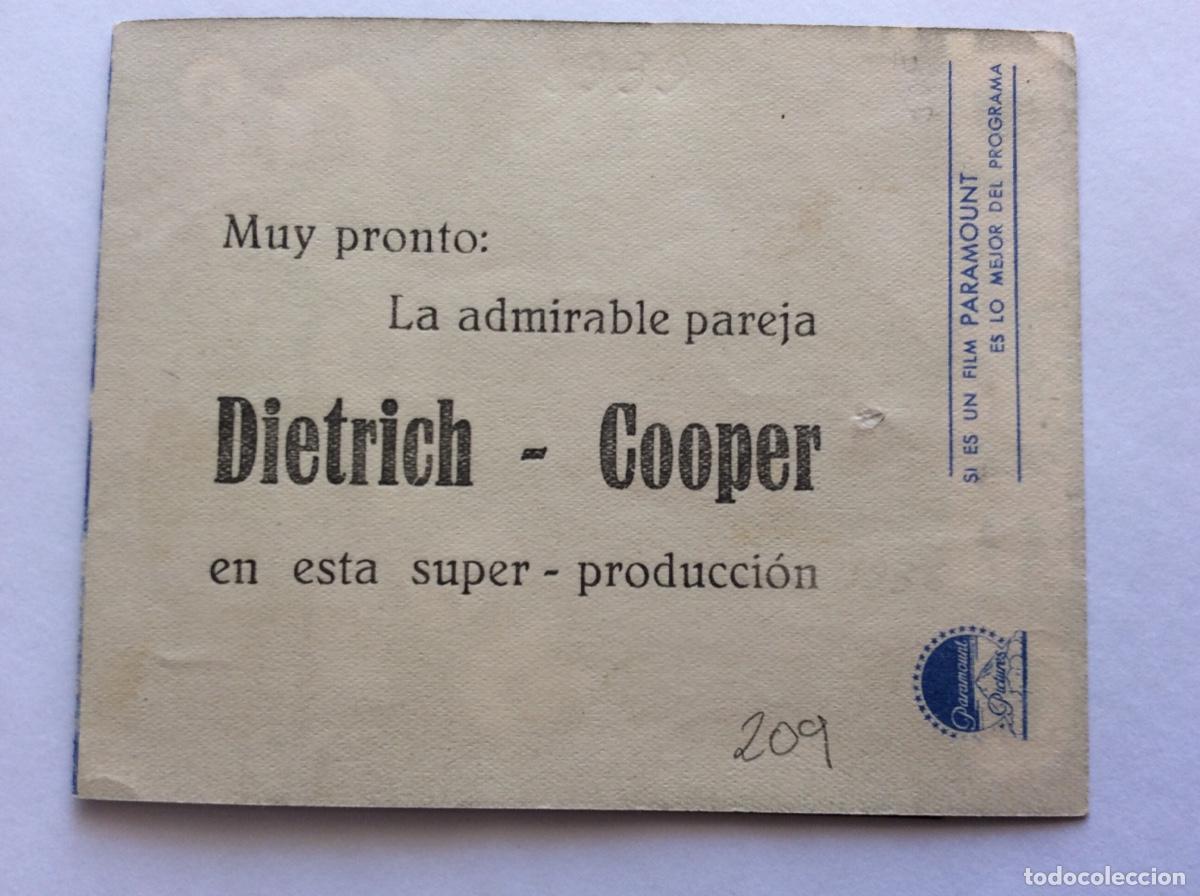 Cine: PROGRAMA DOBLE CON CINE IMPRESO PARAMOUNT DESEO MARLENE DIETRICH GARY COOPER - Foto 4