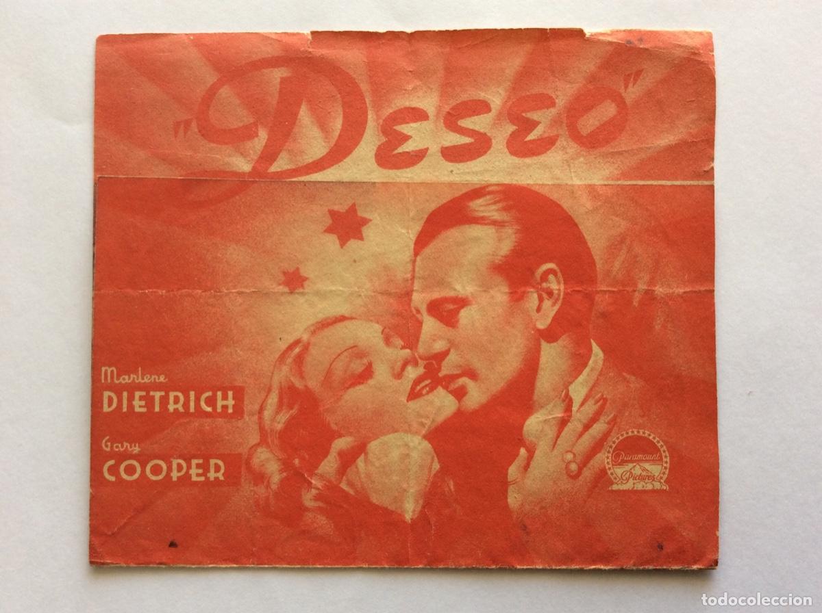 Cine: PROGRAMA DOBLE ROJO CON CINE IMPRESO DESEO MARLENE DIETRICH GARY COOPER - Foto 3