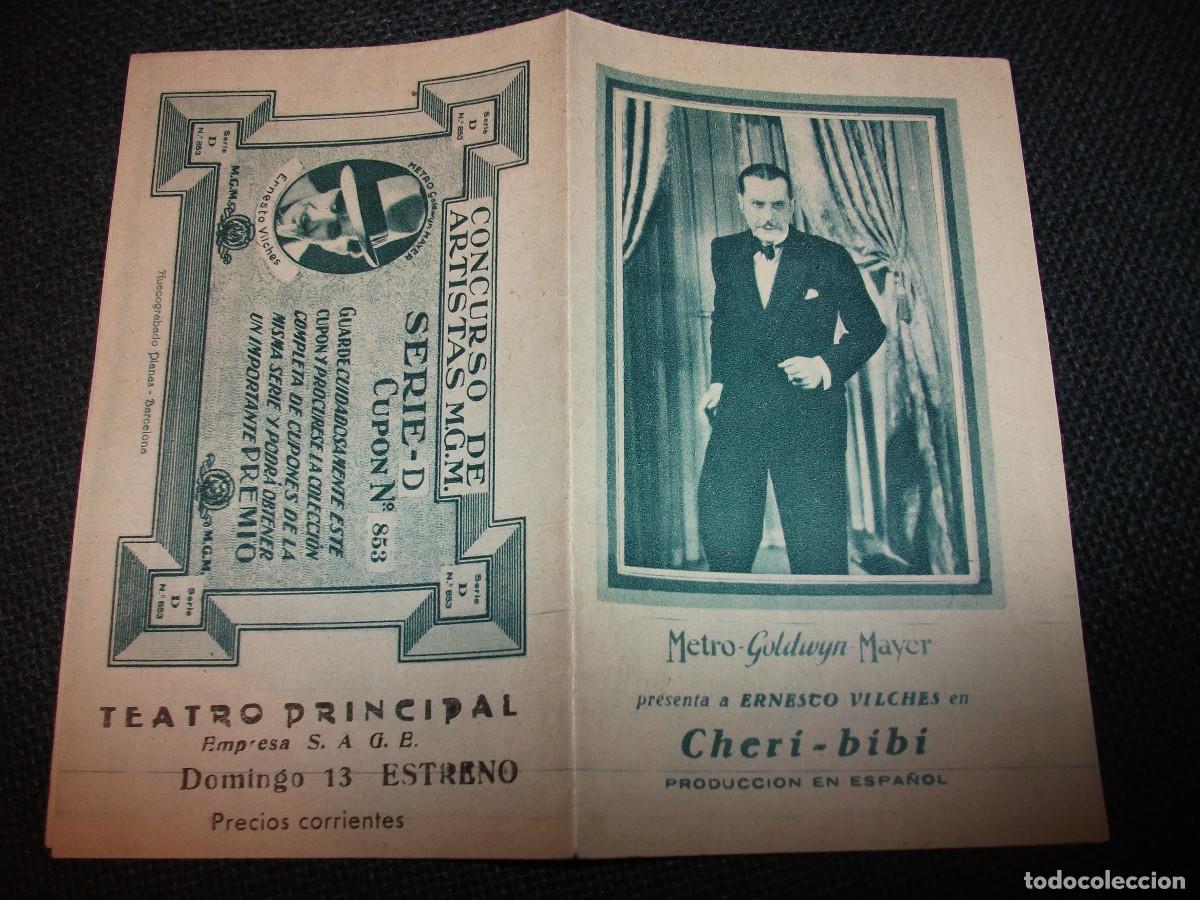 Cine: CHERI - BIBI PROGRAMA DE CINE ERNESTO VILCHES CON PUBLICIDAD DESPLEGABLE - Foto 1