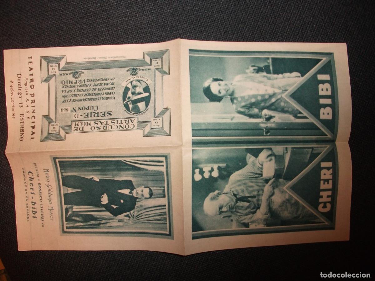Cine: CHERI - BIBI PROGRAMA DE CINE ERNESTO VILCHES CON PUBLICIDAD DESPLEGABLE - Foto 3