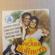  Foglietti di film di film antichi di cinema: FOLLETO DE MANO DOBLE DE LA PELICULA LA PICARA MOLINERA
