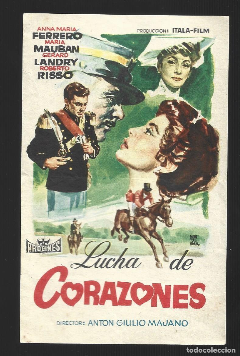 Cine: 1 folleto programa cine a&ntilde;o 1958 lucha de corazones - Foto 1