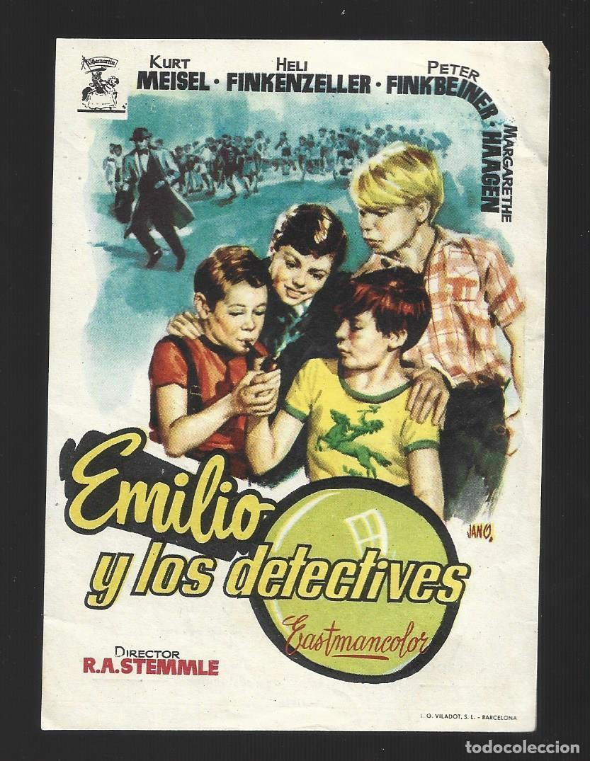 Cine: 1 folleto programa cine a&ntilde;o 1958 emilio y los detectives - Foto 1