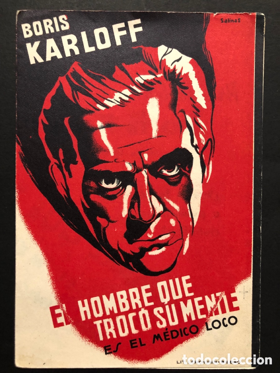 Cine: Programa el hombre que troco su mente boris Karloff A4 - Foto 1