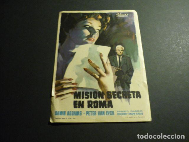 Cine: MISION SECRETA EN ROMA PROGRAMA DE MANO SIN PUBLICIDAD - Foto 1